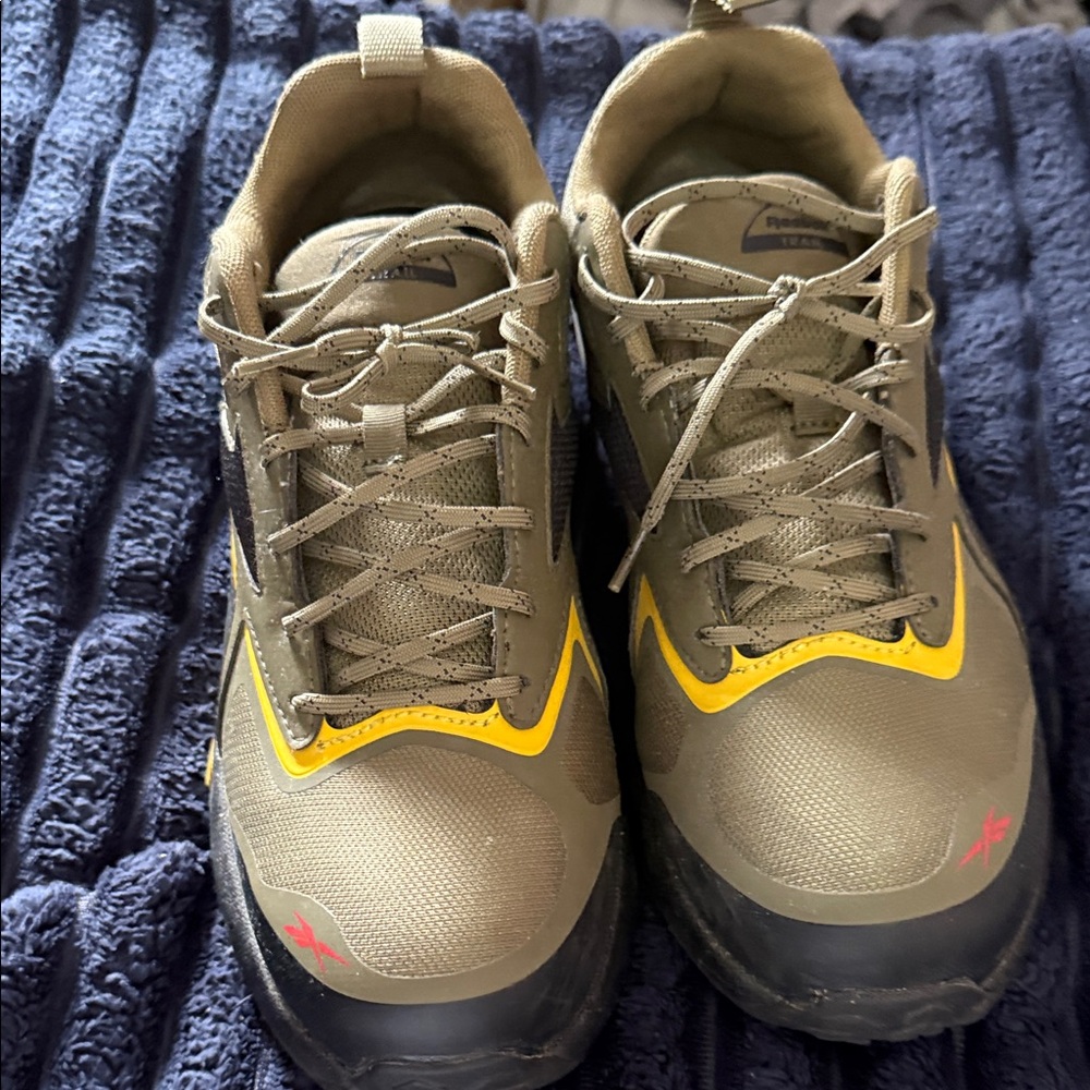 Reebok Men's Olive and Yellow Athletic Sneakers